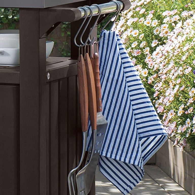 Keter Unity 40 Gal Patio Grilling Bar Cart, Brown photo 6