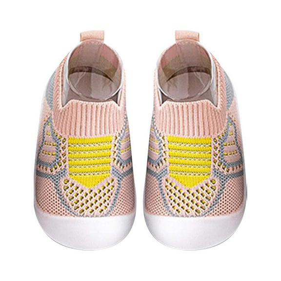 Otqutp Children Low Heel Sneakers Toddler Baby Boys Girls Shoes Breathable Soft Antislip Wearproof Breathable Crib Shoes