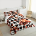 thumbnail image 3 of jejeloiu Autumn Pumpkin Maples Full Size Comforter Sets,White Black Checkered Bedding Comforter Set,Rustic Farmhouse Cabin Bedding Sets For Men Women,Luxury Bedroom Decor Reversible,3-Piece, 3 of 8