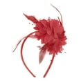 thumbnail image 1 of Accesorios para el cabello de mujer, diadema de flores y plumas, 1 pieza, color rojo, Unique Bargains, Navidad, 1 of 5