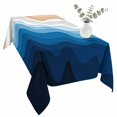thumbnail image 2 of Blue Geometric Beach Table Cloth Waterproof Tablecloths, Ombre Waves Moire Abstract Art Tablecloth Dining Table Cover for Kitchen Party Tabletop Outdoor, Rectangle Tablecloth 54x108 Inch, 2 of 9