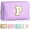 Purple, variant on Initial Makeup Bag, Birthday Gifts for 4 - 12 Year Old Teen Girls, Personalized Preppy Cosmetic Bags Toiletry Bag (Pink a)