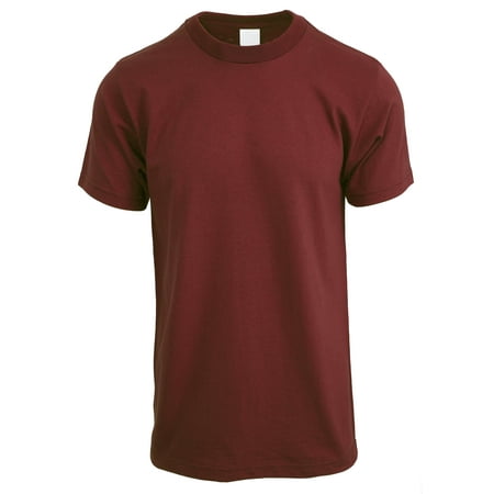 - Mens Crew Neck Short Sleeve Tee Solid Plain Cotton T Shirt Big and Tall Size Available