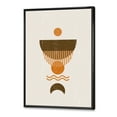 thumbnail image 3 of Designart 'Abstract Minimal Brown Moon and Orange Sun' Modern Framed Canvas Wall Art Print, 3 of 5