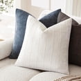 thumbnail image 4 of SUSIELADY Set of 2 Decorative Linen Check Throw Pillow Covers, 20×20 Inch, Neutral Farmhouse Vintage Boho Cushion Covers for Sofa, Chair, Bedroom, Living Room, White, 4 of 7