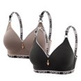 thumbnail image 3 of Sakmal Bralettes for Women with Support Minimizer Brown Plus Size Stretch Womens Bras XL,2-Pack, 3 of 4