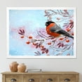 thumbnail image 3 of Designart 'A Bright Bullfinch Bird Sitting On A Branch' Traditional Framed Art Print, 3 of 4
