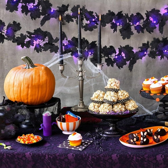 Halloween Pumpkin String Lights, Halloween String Lights Indoor Outdoor,Simulate Green Plant Leaf Light String Simulate Flower Maple Leaf Decoration Flower Leaf Light String 78.74in20 Light