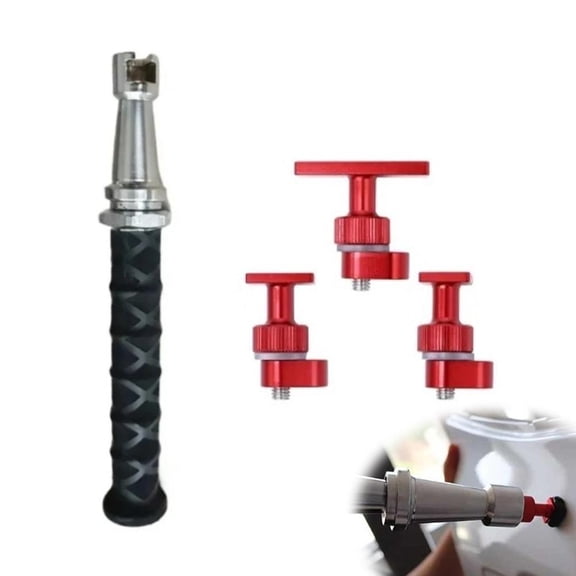 Paintless Dent Repair Kit, Slide Hammer with 4 Pieces Lockable Aluminum Puller Tab, Telescopic Auto Body Puller Dent Removal Repair Tool