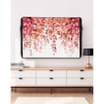 thumbnail image 3 of Outdoor TV Cover 70 to 75 Inch Weatherproof, Red Fall Christmas Eucalyptus Waterproof TV Screen Protector for Outside Decor with Zipper and Pocket 68"L x 42"H , Rustic Watercolor Leaves Floral, 3 of 7