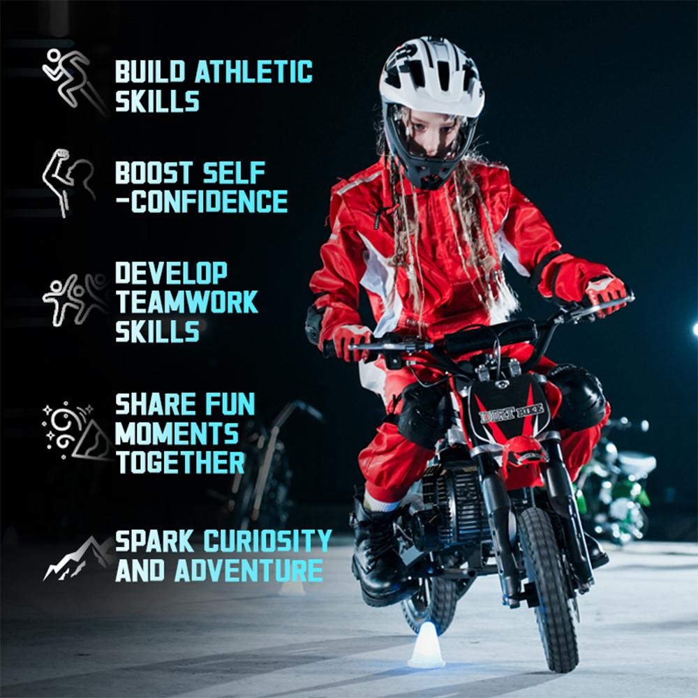 SAY YEAH Dirt Bike,50cc Mini Dirt Bike for Age 8+ with Safety Kill Switch,Top Speed 25mph,Supports up to 180lbs