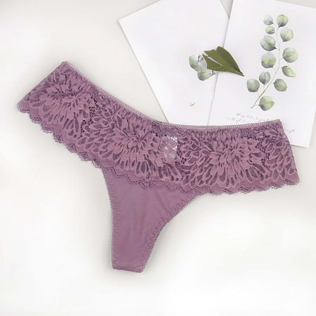 

XIAOFFENN Women Sexy Lace See-Through Breathable Soft Briefs Panties Lingerie Underwear
