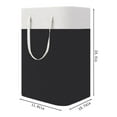 thumbnail image 3 of PRINxy Laundry Hampers Rectangular Leaf Storage Baskets Fabric Foldable Laundry Baskets with Handles for Organizing Dirty Clothes Home Kitchen Black, 3 of 9