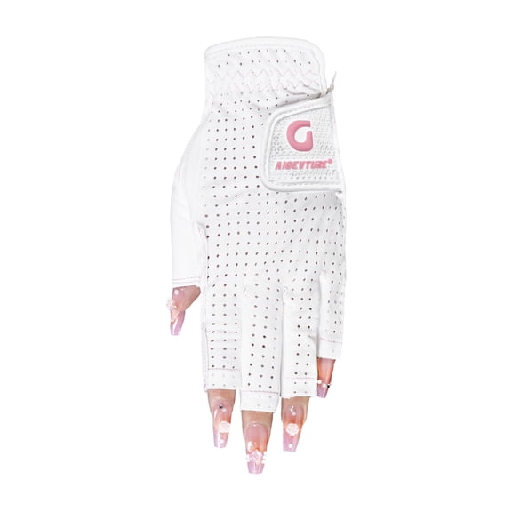 HANDLANDY Womens Golf Glove Fingerless Left Hand 1 Pack, Breathable Ladies Summer Golf Glove with Non-Slip Grip for Women Golfers
