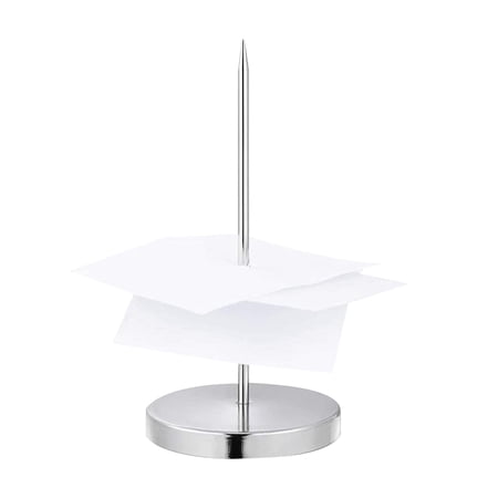 Desk Receipt Holder | Ticket Stabber For Restaurant | Chrome Check Spindle Holder For Receipt, Desk Rod Paper Holder, Spike Stick Bill Fork For Restaurant, Office, Kitchen