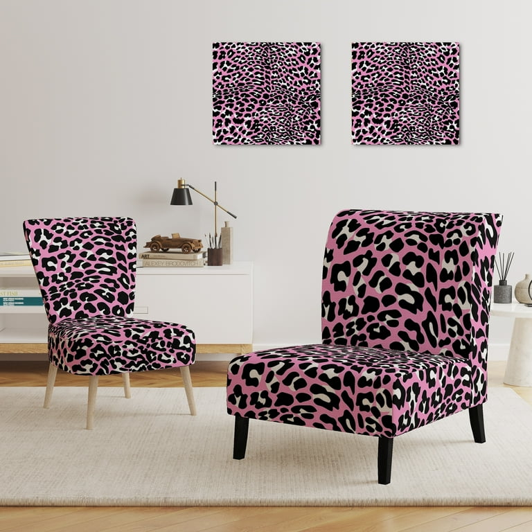 Designart Pink and Black Leopard Upholstered Cabin Lodge Accent Chair and Arm Chair Walmart