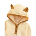 thumbnail image 4 of Qiylii 2Pcs Toddler Outfits, Splicing Hooded Long Sleeve Romper + Pants, 4 of 6