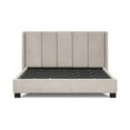 thumbnail image 2 of Sealy Posturepedic Bristol King Upholstered Bed in Beige with Solid Wood Legs in Espresso, 2 of 13