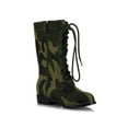 thumbnail image 2 of Ellie Shoes E-101-Bootcamp 1 Heel Camo Ankle Boot Children S / Camel w/ Black, 2 of 2