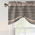 thumbnail image 4 of Country Star Plaid Tie Up Valance Curtains for Windows, Kitchen Curtains Window Treatments, Black Retro American Farm Barn Berry Short Window Shades Valances for Bedroom Bathroom Cafe 54"x18", 4 of 8