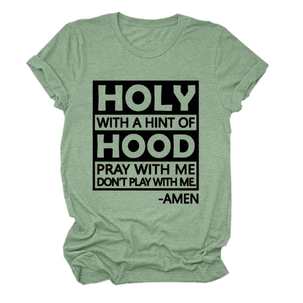 Gibobby Casual Playera de Manga Corta para Mujer Camisa informal mujer con estampado manga túnica Tops camiseta letras blusa mujer(Verde claro,M)
