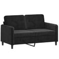 thumbnail image 3 of vidaXL 2 Piece Sofa Set Black Velvet, 3 of 6