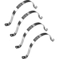 thumbnail image 1 of HWZWT 8 Inch with 2 Hole U-Bracket Stainless Steel Pipe with Tension Clip U-Bracket Rigid Pipe with Tension Clip for Pipe Fixing Silver 8 Inch 4 Pieces Durable and Long Lasting, 1 of 5
