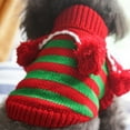 thumbnail image 5 of Windfall Dog Christmas Sweater Winter Puppy Dog Christmas Thick Color Contract Striped Sweater Pet Clothes Cold Weather Outfit, 5 of 8