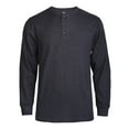 thumbnail image 4 of DailyWear Mens Cotton Casual Long Sleeve Henley T Shirt Waffle-Knit Denim, Medium, 4 of 7