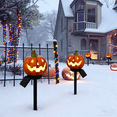 thumbnail image 2 of OriginalSourcing Solar Pumpkin Pathway Lights, Jack-O-Lantern Outdoor Garden Decor for Fall and Winter Holiday Season, 4 Pack, 2 of 7