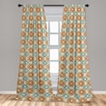 thumbnail image 2 of Modern Boho Window Curtains, Neutral Colors Geometric Flower Inspired Mid Century Modern Themed, Lightweight Decor 2-Panel Set with Rod Pocket, Pair of - 28"x95", Burnt Sienna Cadet Blue, by Ambesonne, 2 of 3