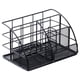 thumbnail image 2 of Organizador de escritorio con 6 compartimentos, cajón para lápices, multifuncional, de metal. Negro, 2 of 7