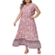 thumbnail image 1 of Vestido Plus Size Agnes Orinda para Mujeres Vestidos Boho Florales con Escote en V y Mangas con Volantes Vestido de Verano para Playa 4X Rosa, 1 of 8