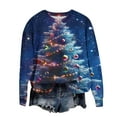 thumbnail image 5 of asdoklhq Christmas Womens Long Sleeve Tops Women's Christmas Round Neck Printed Loose Sweater Long-sleeved Top Multicolor 2X, 5 of 5