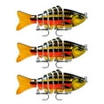 thumbnail image 4 of Lot de 3 Leurres de Pêche Réutilisables avec Perles Attraction Extérieure Swimbaits Artificiels Crankbait 10cm Type 10, 4 of 8