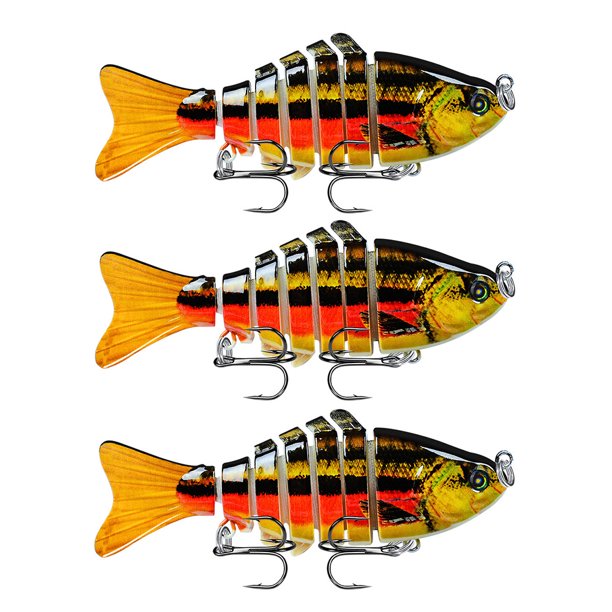 Naiovety Paquete de 3 señuelos de pesca de plástico de agua salada cebo falso atracción al aire libre Swimbaits artificiales Crankbait accesorio 10cm Pescar Tipo 10 Naiovety OD023723-10