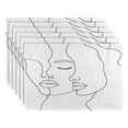 thumbnail image 2 of Simple Line Drawing Face Reversible Placemat Non Slip Coffee Mat 18x12 Inch for Dining, Kitchen, Coffee, 2 of 9