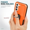 thumbnail image 5 of Nalacover For Samsung Galaxy S21 FE Slim Case,Luxury Hybrid Hard PC and TPU Rugged Bumper 3-In-1 Rotatable Magnetic Ring Kickstand Four Corner Guard Shockproof Anti-Scratch Back Phone Cover.Orange, 5 of 7
