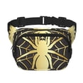 thumbnail image 1 of Balery Gold Spider On The Web Mochila Cinturón para Mujeres y Hombres, Bolsa de Cintura Impermeable de Doble Capa con Correa, 1 of 9