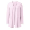 thumbnail image 2 of Women's Cardigan on Clearance under $15, Baberdicy Women's Solid Color Long Sleeve Cardigan Fashion Temperament Loose Comfortable Cardiganpinkxxl, 2 of 8