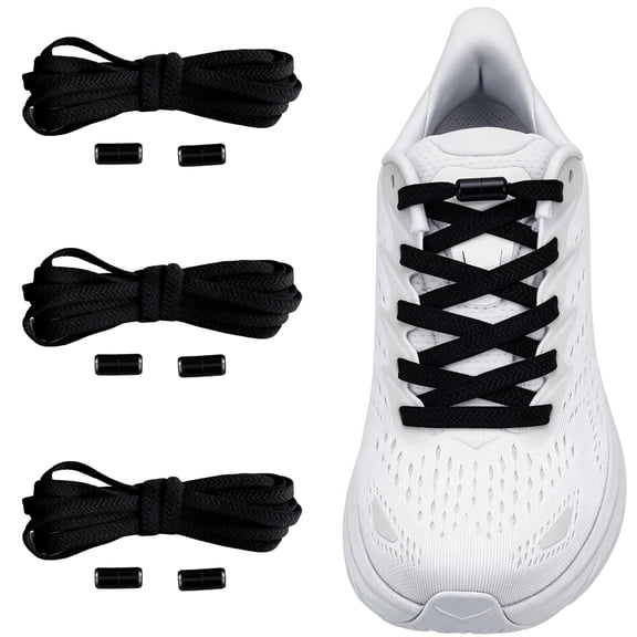 3 Pairs Flat Elastic No Tie Shoe Laces, Adjustable Stretch Shoelaces for All Shoes