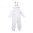 thumbnail image 2 of Kids Animal Onesie Christmas Hooded Zip One Piece Jumpsuit Fuzzy Cute Bunny Onesie Warm Winter Clothes(White,11-12 Years), 2 of 4