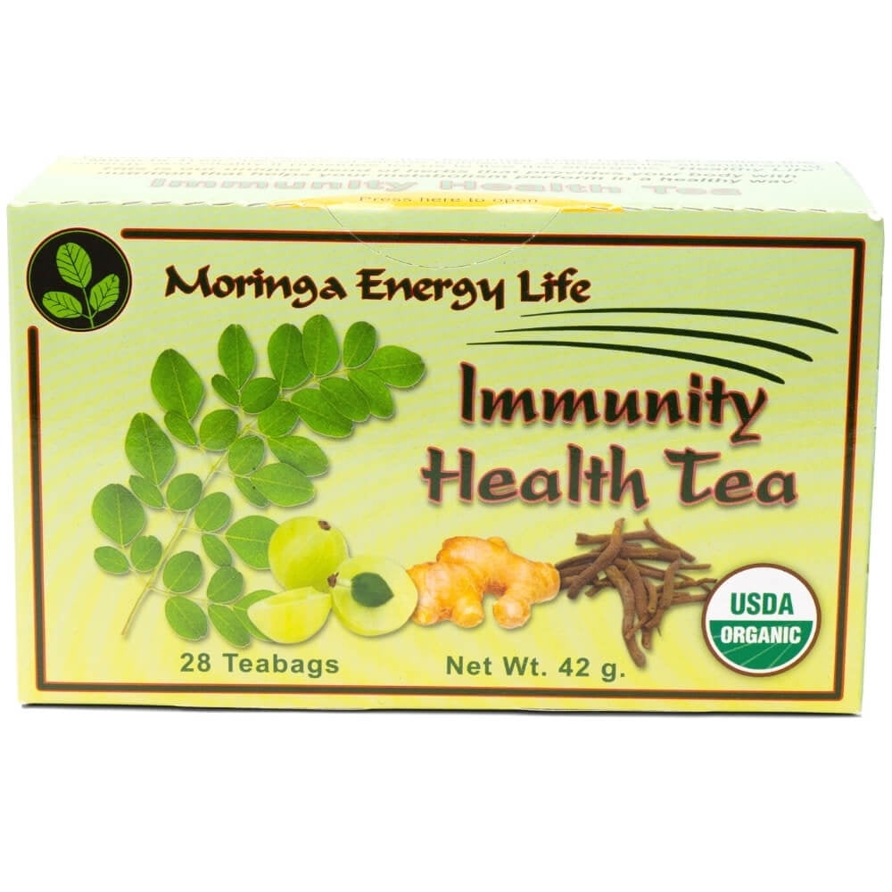 MORINGA IMMUNITY HEALTH TEA : Ayurveda's Most Famous Immune Boosting Herbs, Ashwagandha, Tulsi, Amla Fruit, Blended with Nutritious Moringa Leaf. 28 Tea bags