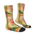 thumbnail image 4 of Yiaed Vintage Bird Print Great elasticity Crew Socks Sports socks for Men and Women, 4 of 5
