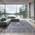 thumbnail image 2 of ODIKA 8'x10' Navy Cream Geometric Medallion Design Washable Area Rug Intricate Pattern with Accents Durable, Non-Slip for Living Room, Under Sectional, Family, 2 of 7