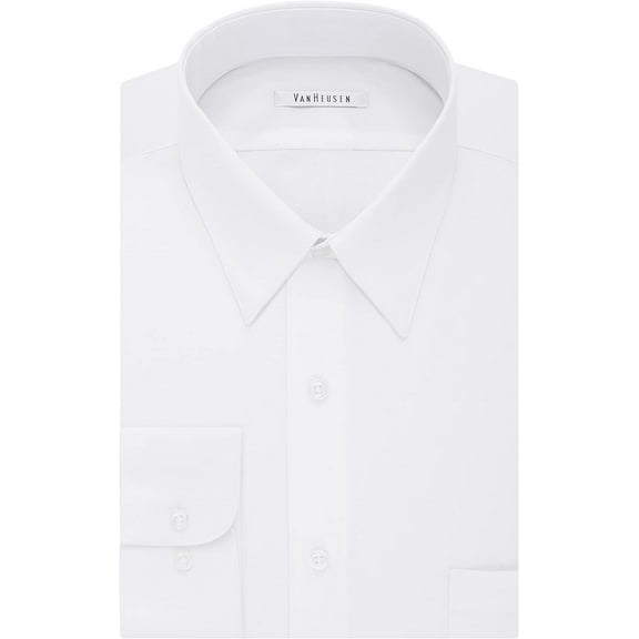 Van Heusen Mens BIG FIT Dress Shirts Poplin Big and Tall 18.5 Neck 32-33 Sleeve White