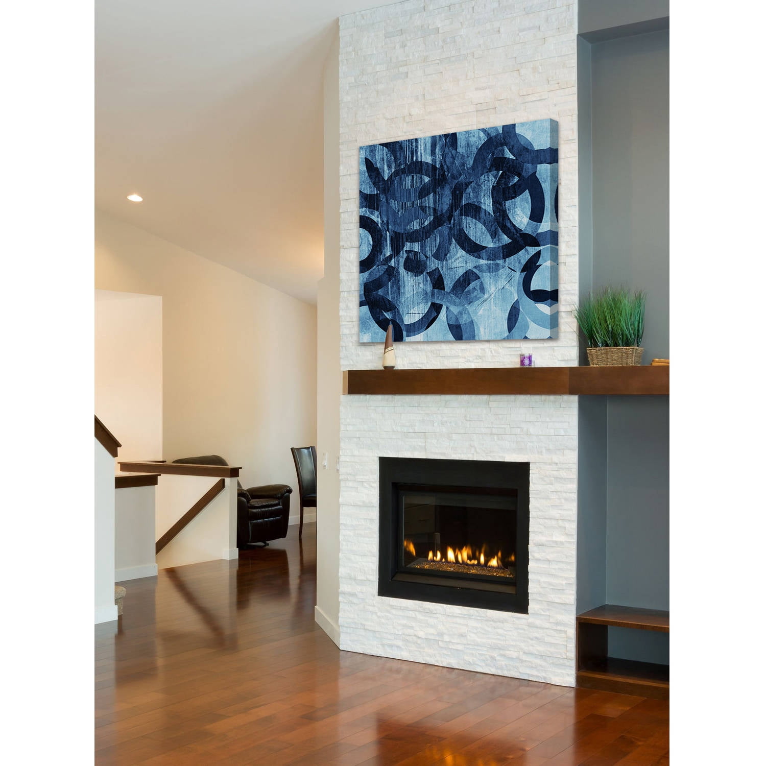 "Dancing Rings" Painting Print on Wrapped Canvas
