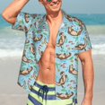 thumbnail image 5 of KLL Men's Hawaiian Shirt Short Sleeve Button Down Beach Shirts-Cute Otters, 5 of 5