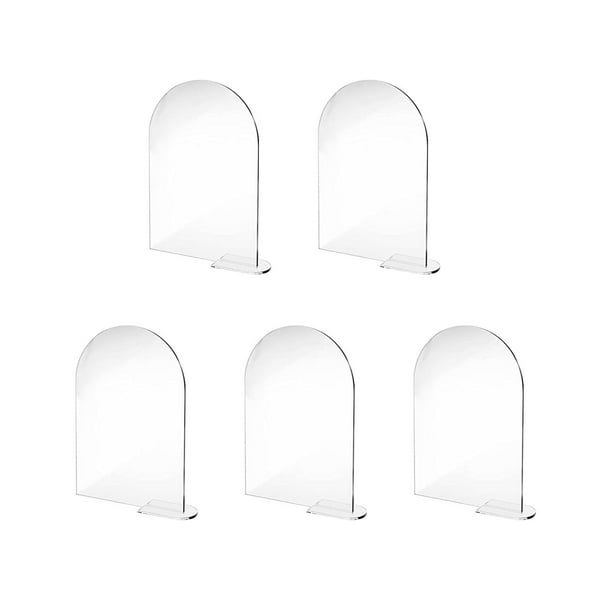 Paquete de 5 números de mesa de boda de acrílico con soportes, letreros de acrílico transparente en blanco Soporte de números de mesa para recepción Yuyangstore Tarjetas de lugar de acrílico transparente