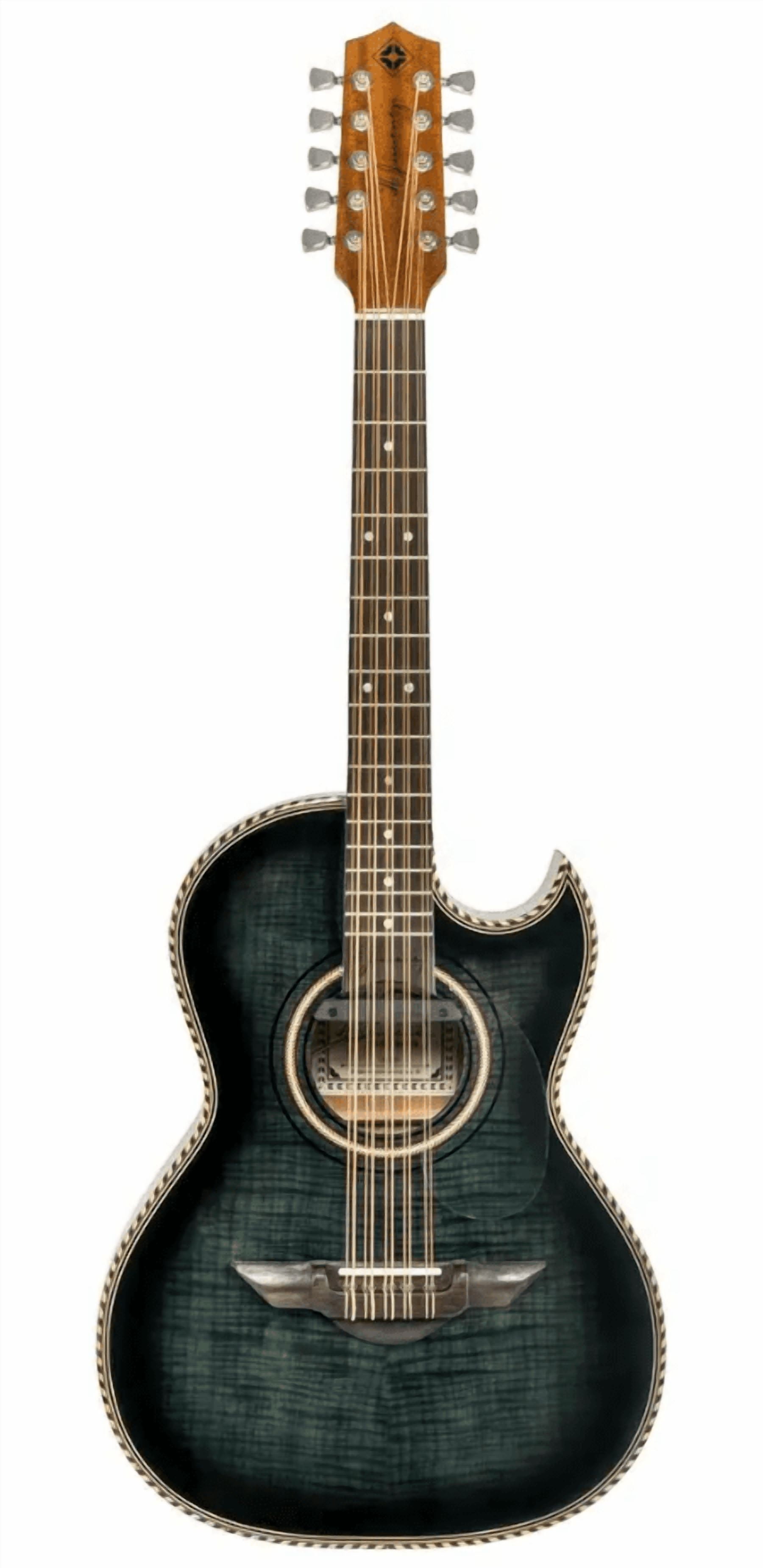 H. Jimenez El Esta'ndar Acoustic-Electric Bajo Quinto Black Flame Maple